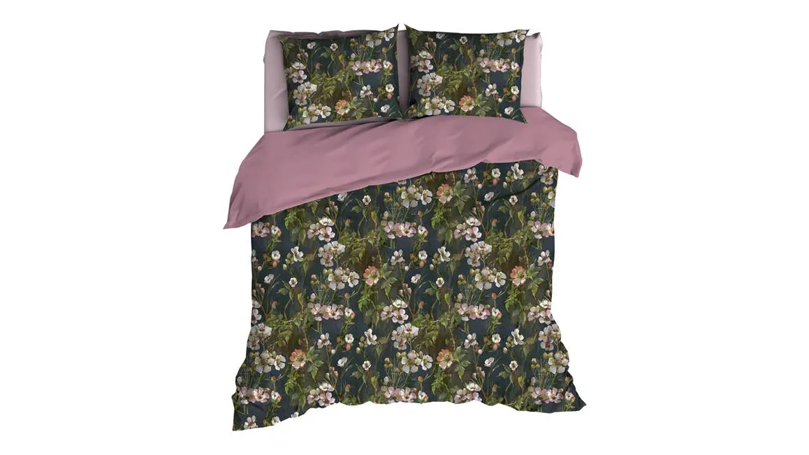 Satin d’Or Bernice housse de couette anthracite-vieux rose