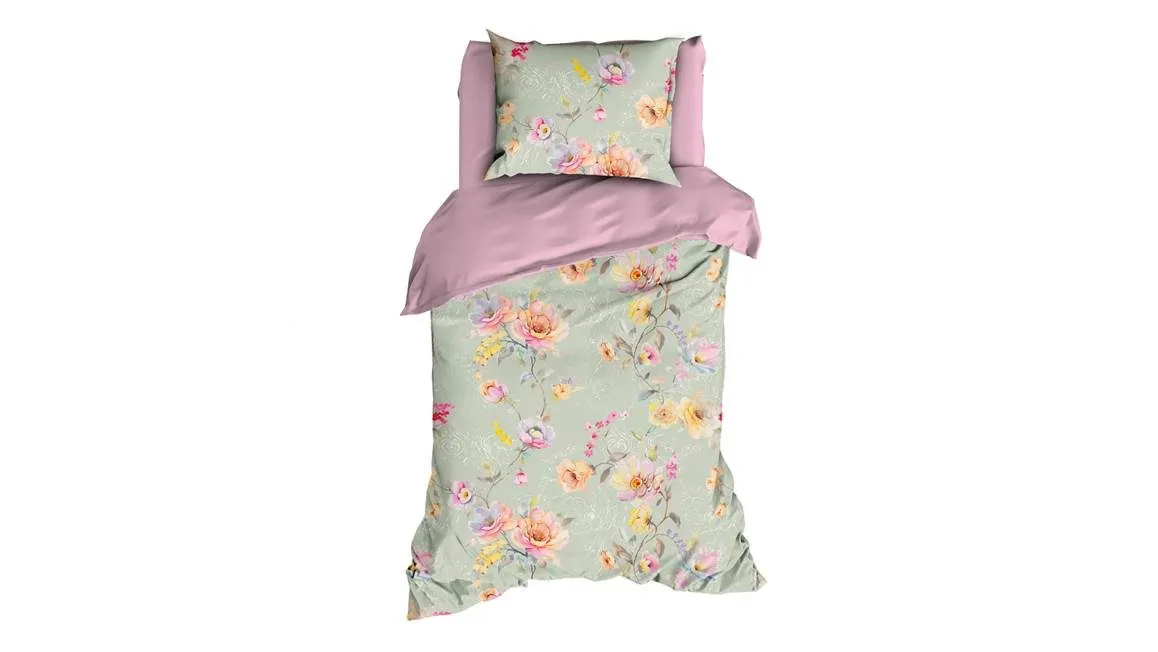 Satin d'Or Charlotte housse de couette vert clair