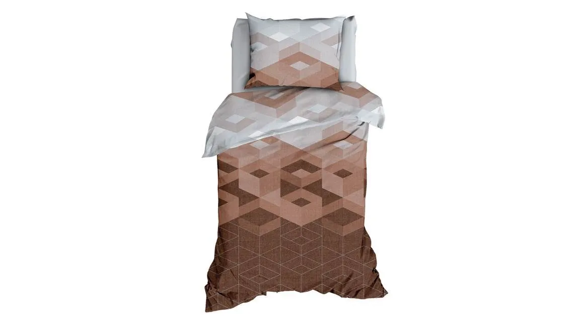 Satin d’Or Kiton housse de couette gris/moka