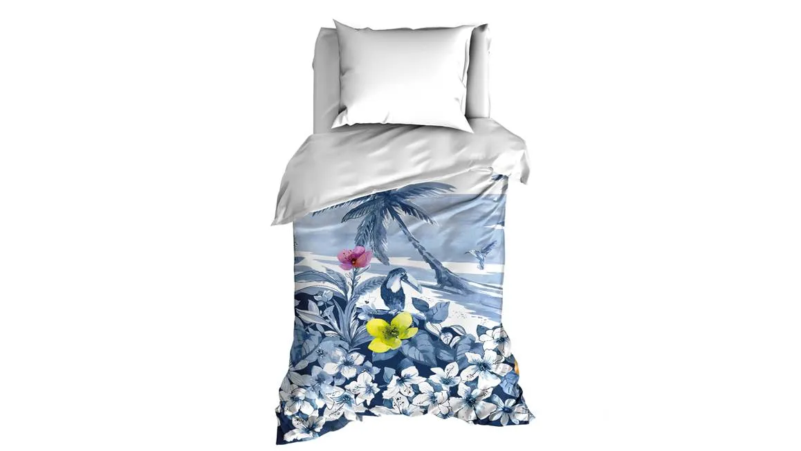 Satin d’Or Lagoon housse de couette bleu