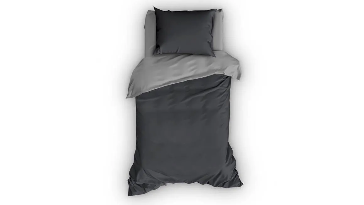 Satin d’Or Reverso housse de couette anthracite/argent