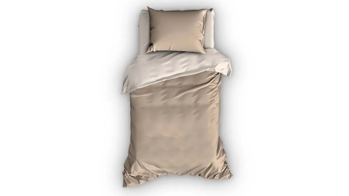 Satin d’Or Reverso housse de couette sable/ivoire