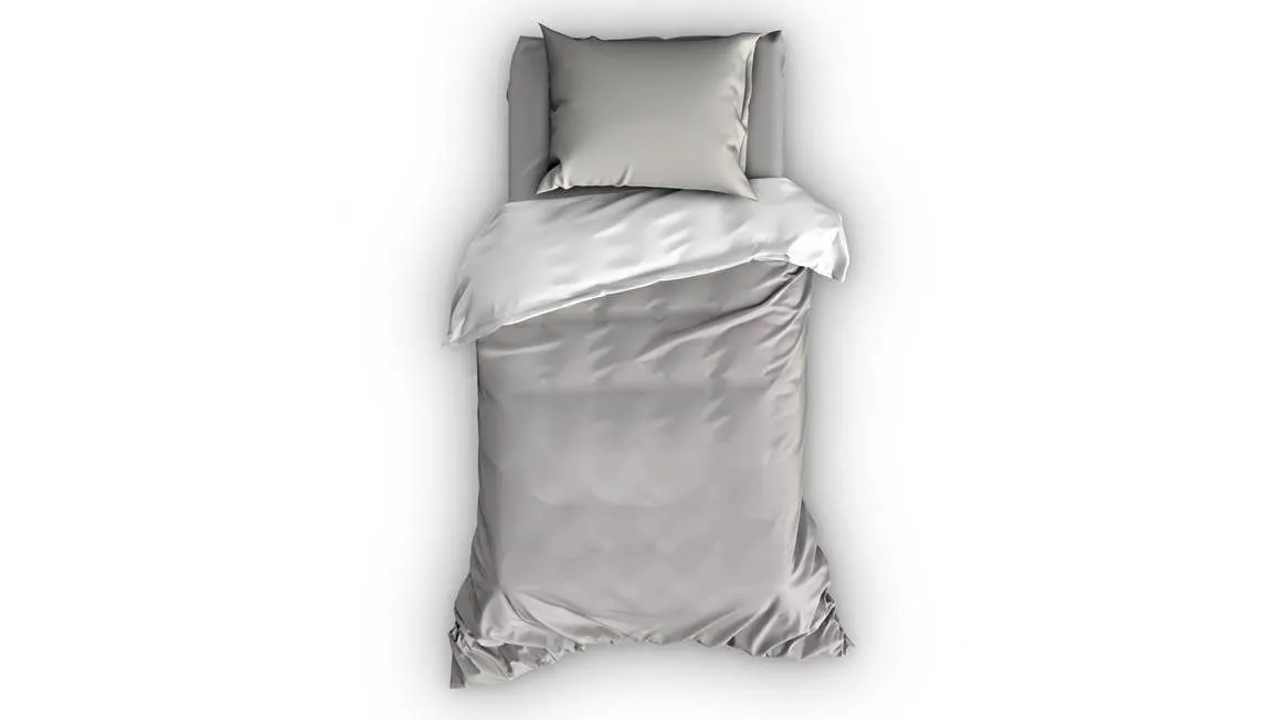 Satin d’Or Reverso housse de couette argent/blanc