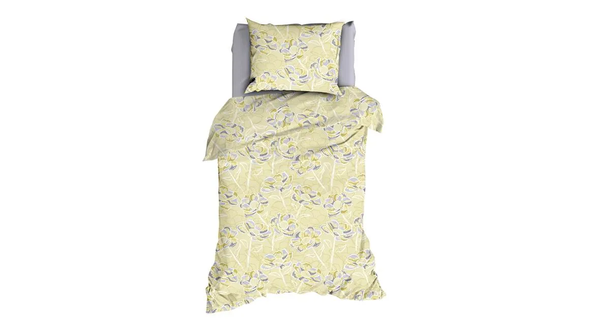 Satin d’Or Steffi housse de couette jaune-vert