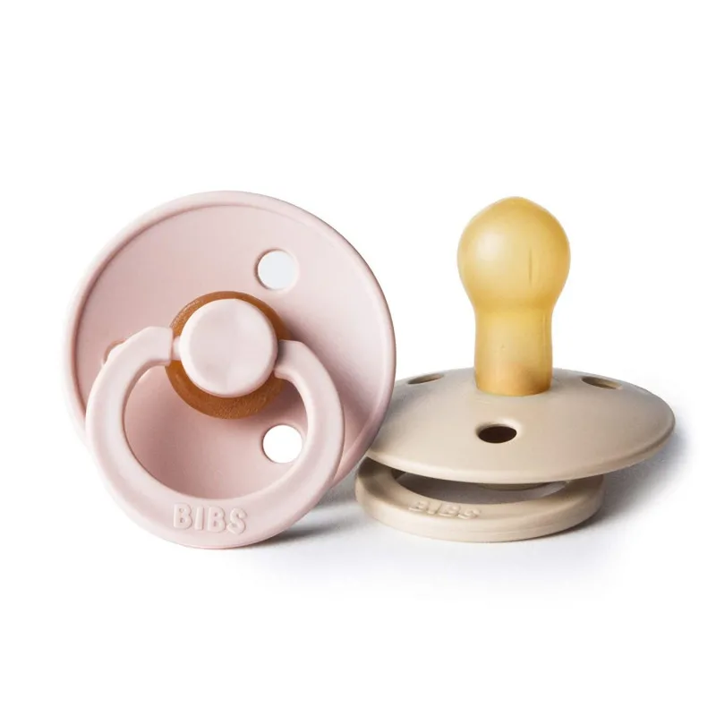 set 2 pacifiers bibs blush/vainilla