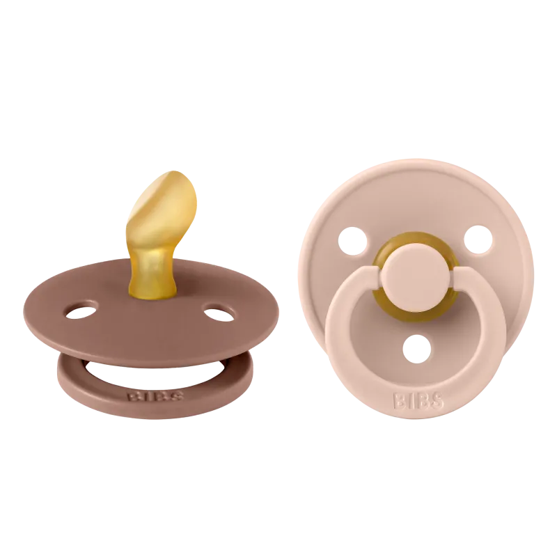 set 2 pacifiers bibs colour anatomic blush/woodchuck 6-18m