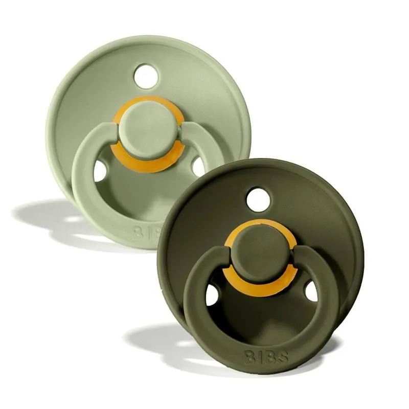 set 2 pacifiers bibs sage/hunter green