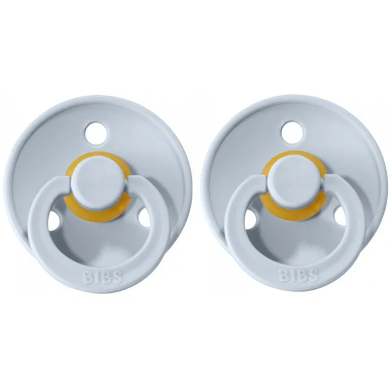 set 2 tétines bibs baby blue/baby blue