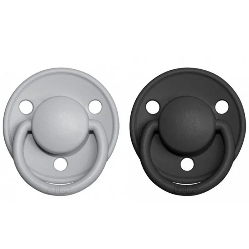 set 2 tétines bibs de lux cloud/black
