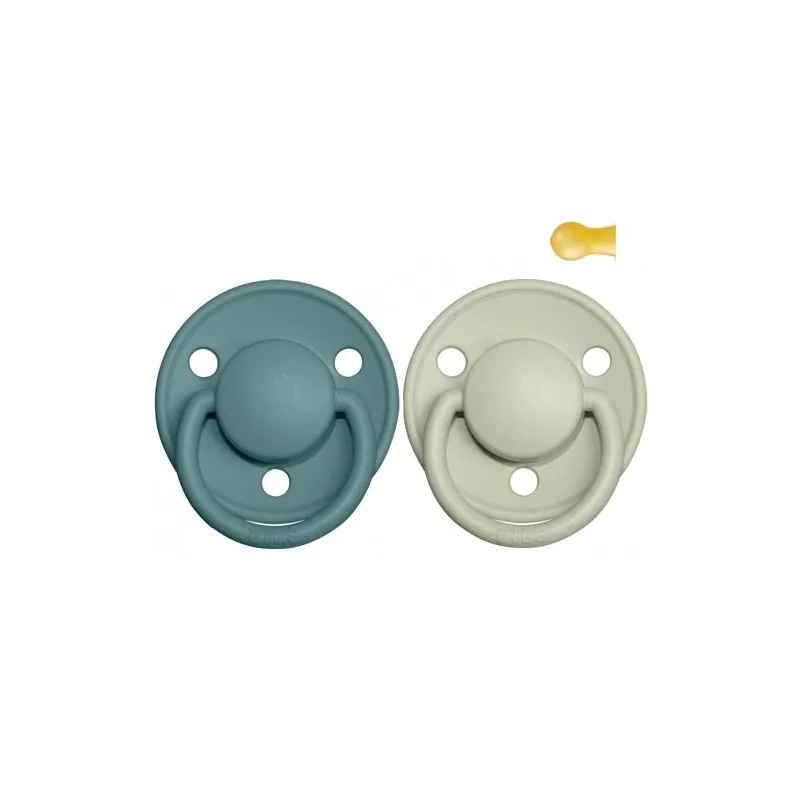 set 2 tétines bibs lux sage/island sea