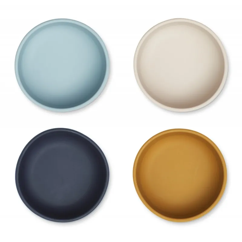 set 4 bols silicone iggy sea blue