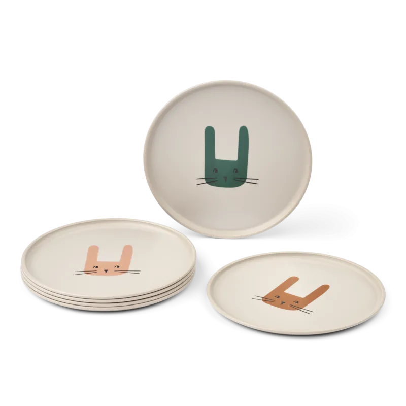 pack 6 platos liewood remco bunny sandy