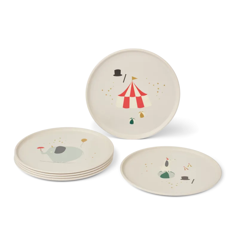 pack 6 platos liewood remco circus / sandy