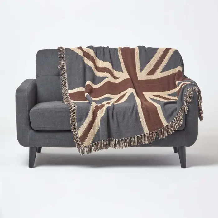 Plaid en coton Drapeau Britannique Union Jack, 150 x 200 cm