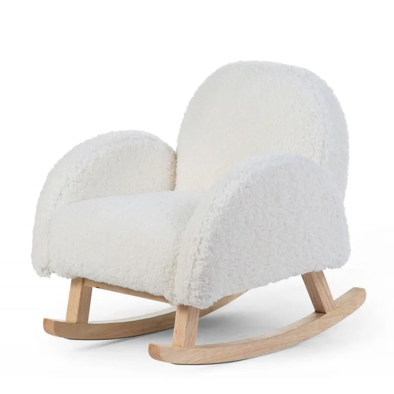 sillón balancin niños teddy blanco