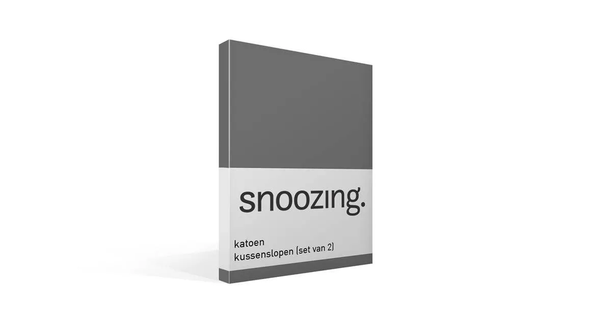 Snoozing taies d'oreiller coton (lot de 2) anthracite