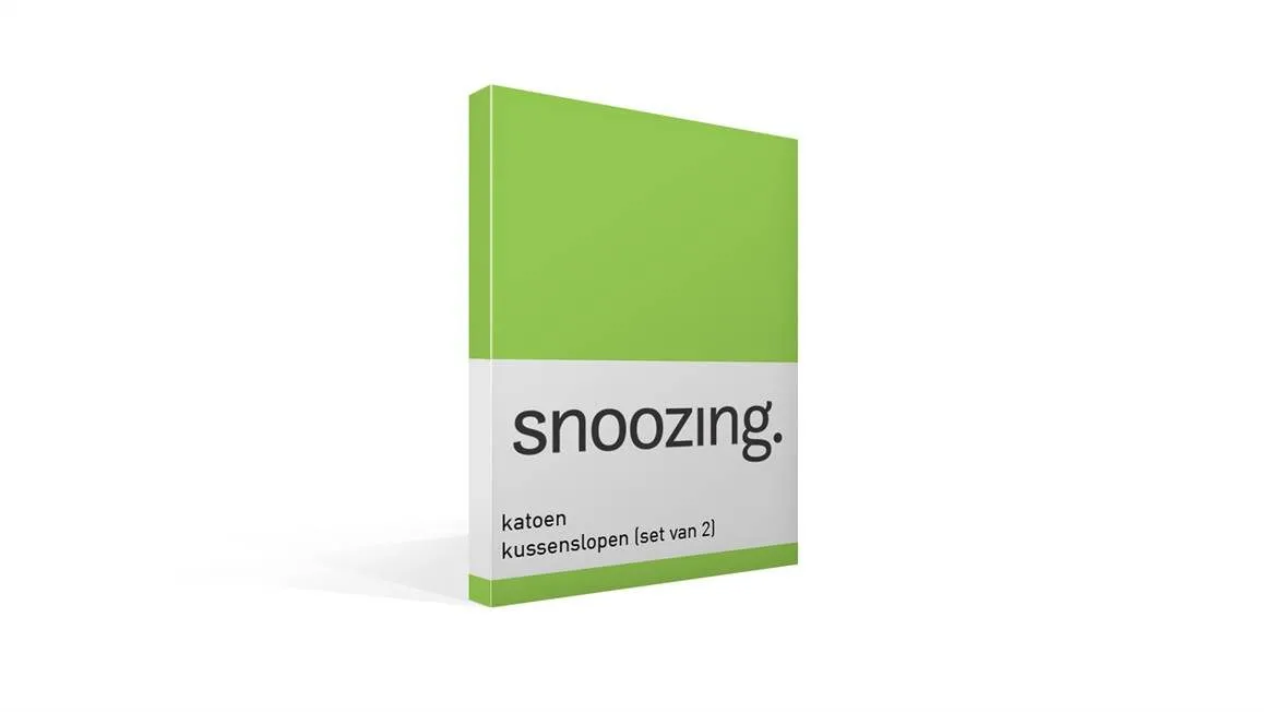 Snoozing taies d'oreiller coton (lot de 2) lime