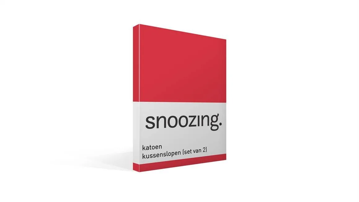 Snoozing taies d'oreiller coton (lot de 2) rouge