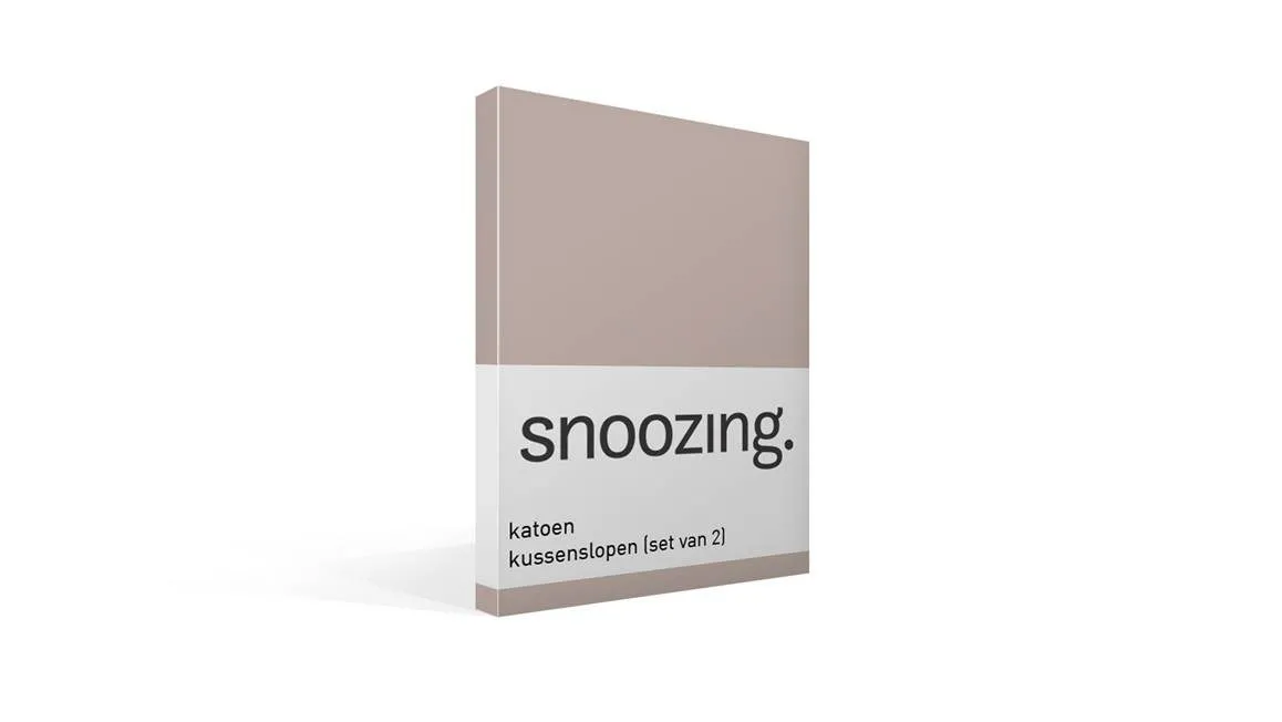 Snoozing taies d'oreiller coton (lot de 2) taupe