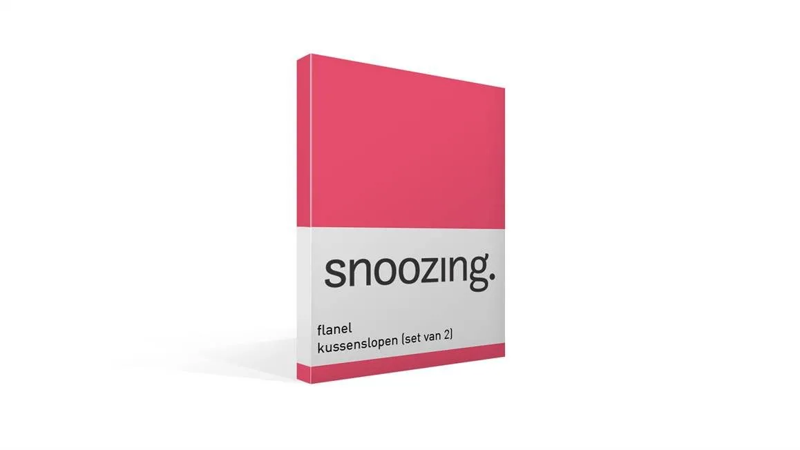 Snoozing taies d'oreiller flanelle (lot de 2) fuchsia