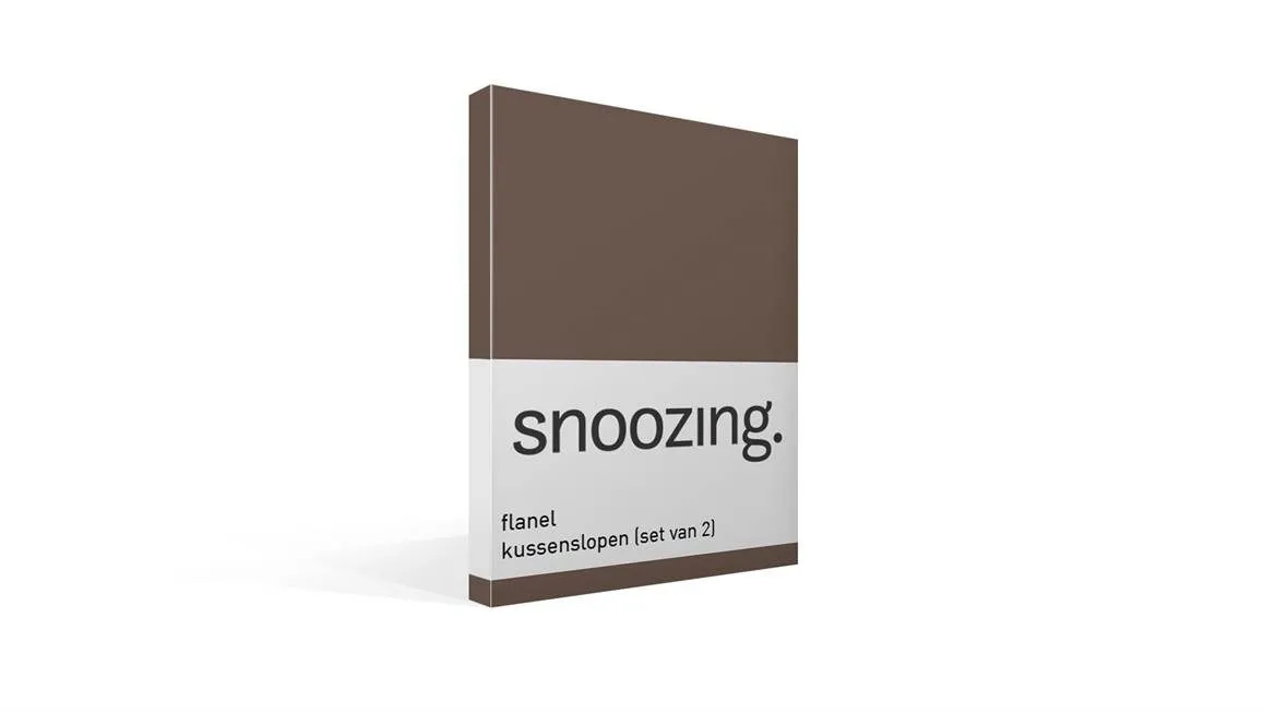 Snoozing taies d'oreiller flanelle (lot de 2) taupe