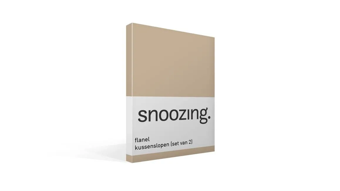 Snoozing taies d'oreiller flanelle (lot de 2) camel