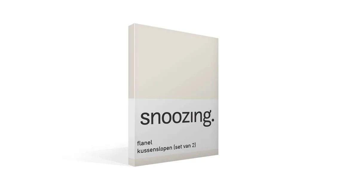 Snoozing taies d'oreiller flanelle (lot de 2) ivoire