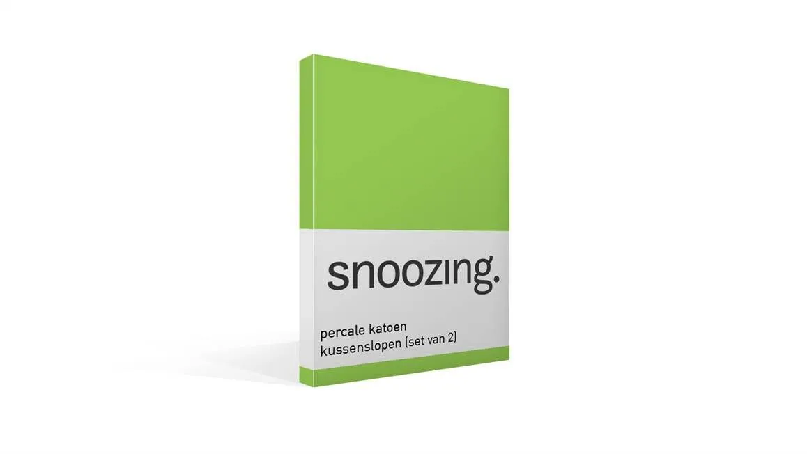 Snoozing taies d’oreiller percale (lot de 2) lime