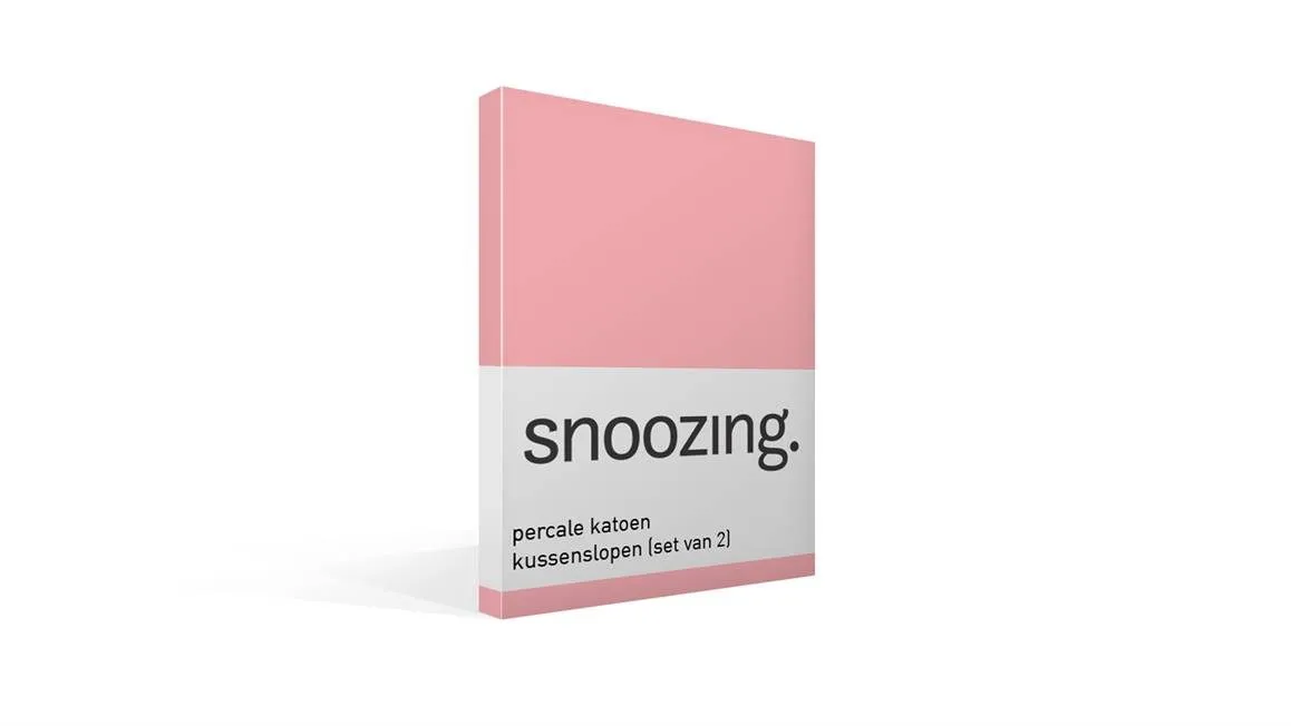 Snoozing taies d’oreiller percale (lot de 2) rose