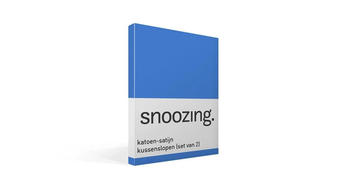 Snoozing taies d'oreiller satin (lot de 2) bleu royal