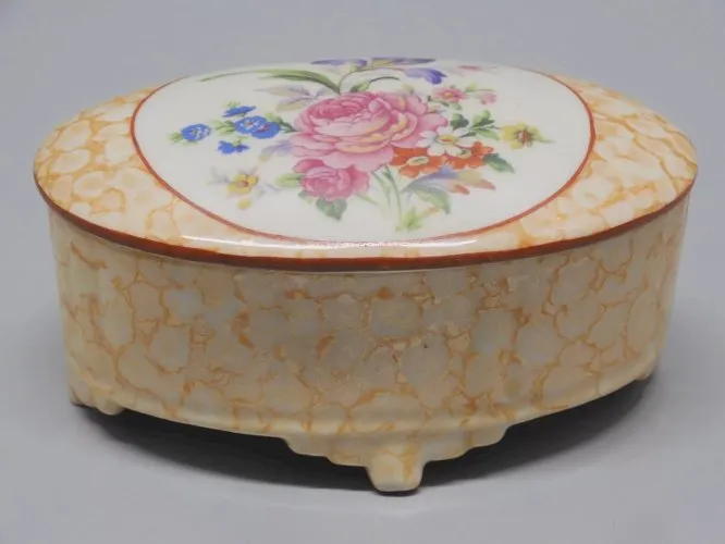 -SUPERBE BOITE BONBONNIERE BOITE A BIJOUX PORCELAINE PERLAM VINTAGE COLLECTION D