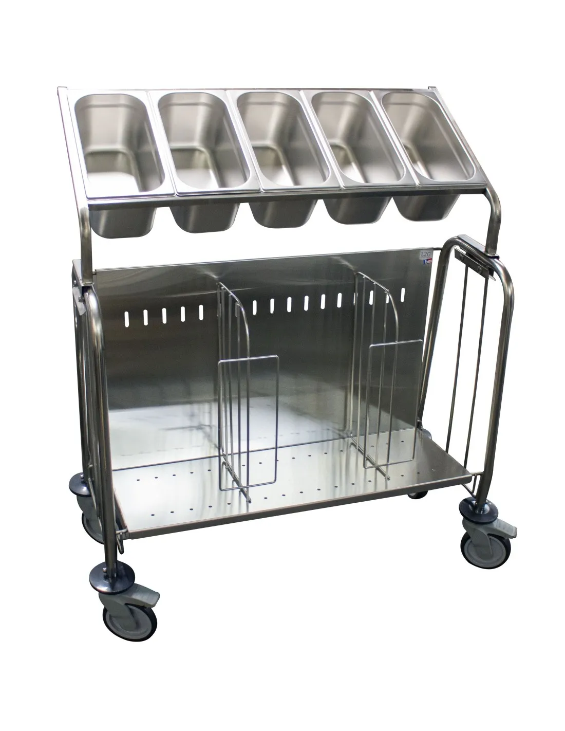 SUPPORT A FIXER SUR CHARIOT ASSIETTES POUR 5 BACS GN 1/3 L (en mm) : 905 - P (en mm) : 360