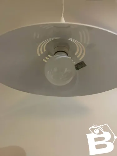 suspension space age en métal blanc