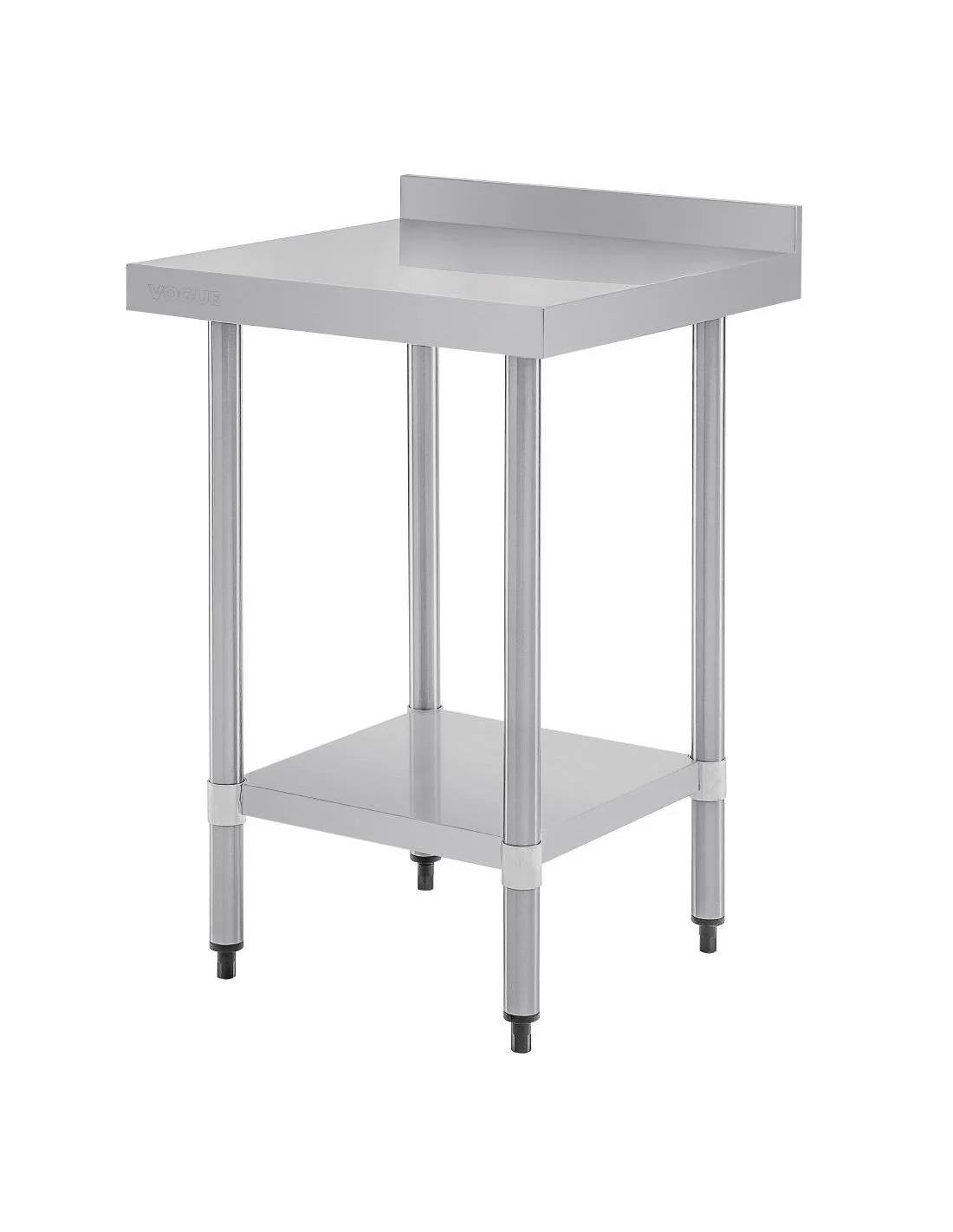 Table de préparation avec rebord en acier inoxydable Vogue 600 x 600mm