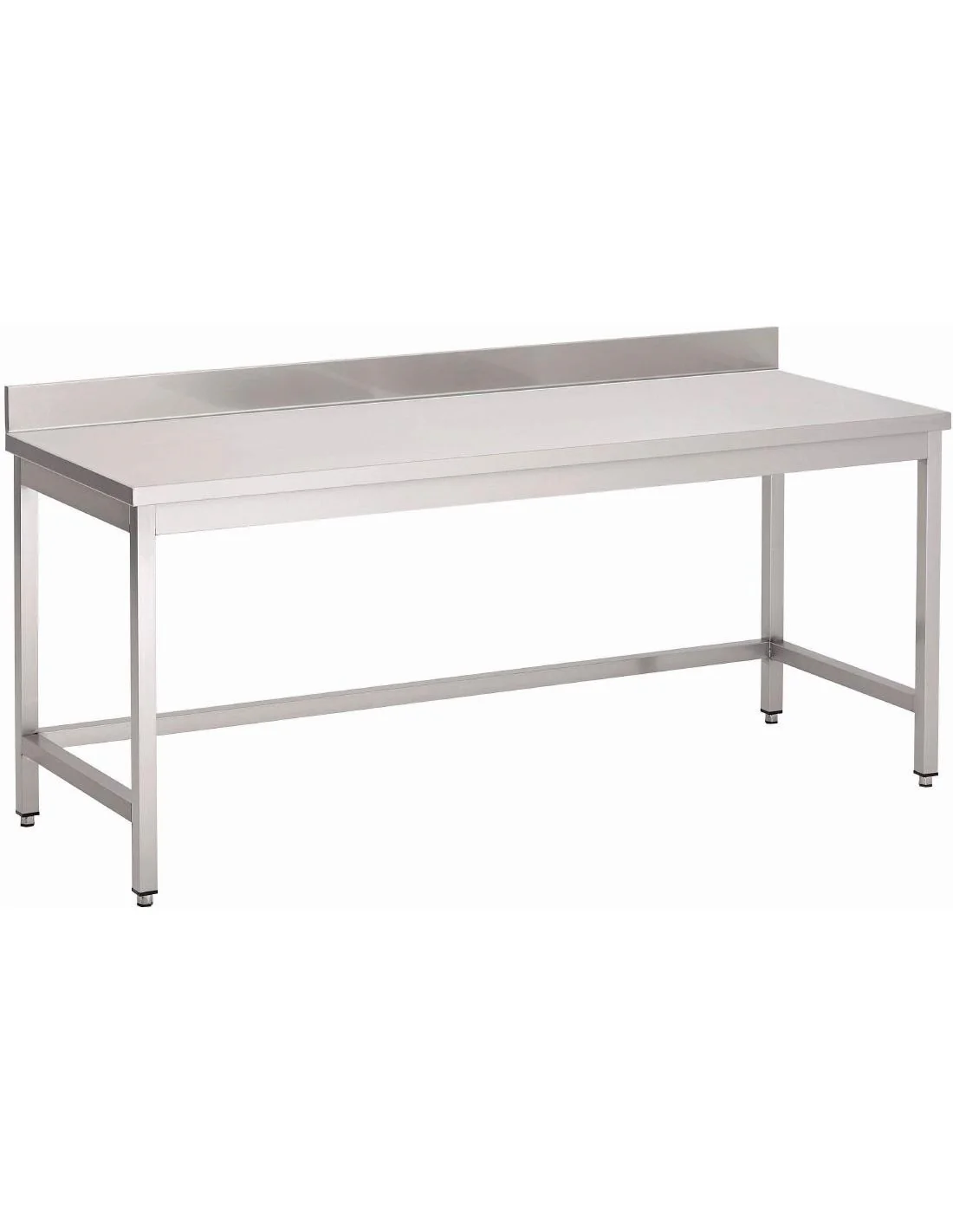 Table inox sans étagère basse avec dosseret Gastro M 700 x 700 x 850mm