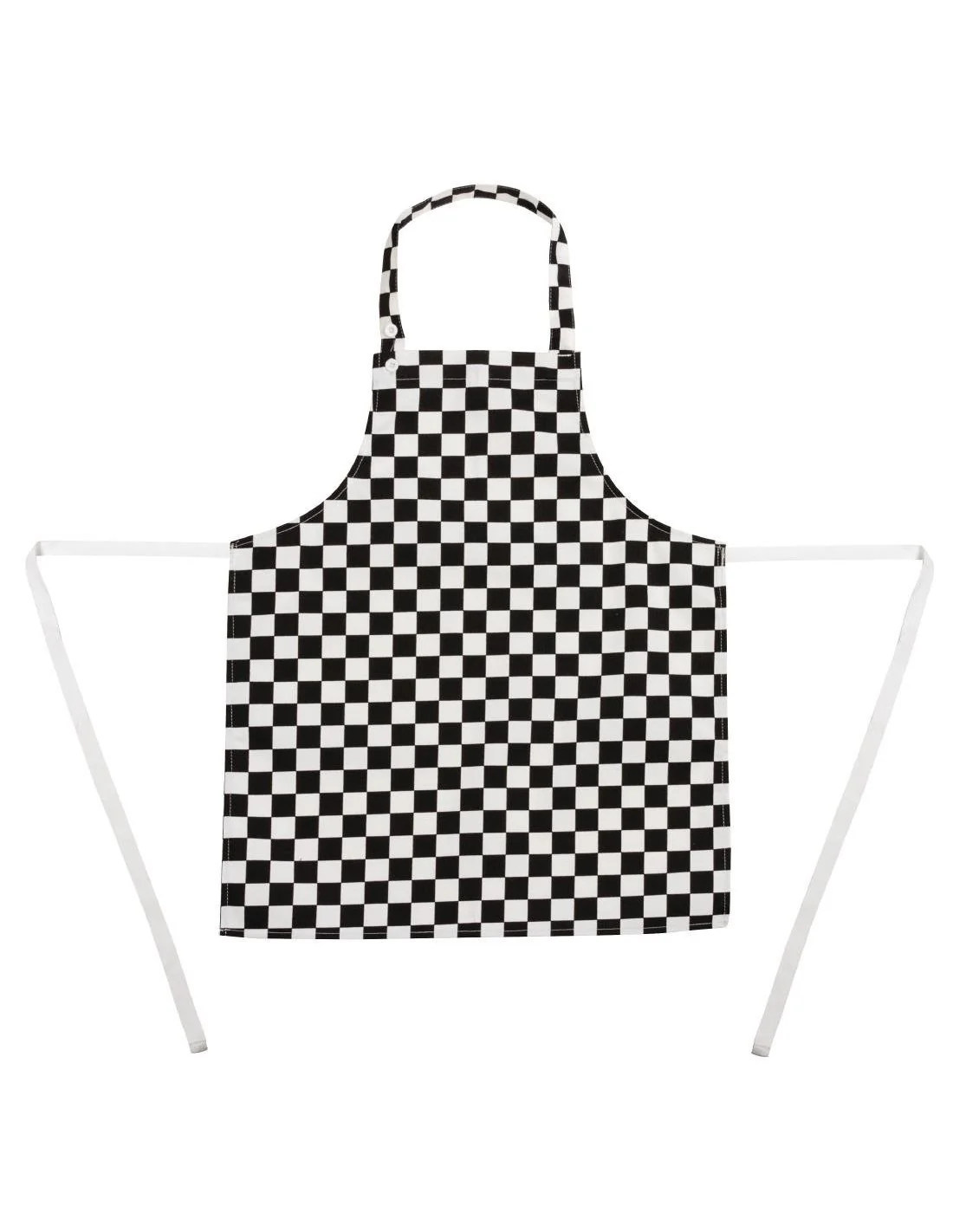 Tablier bavette enfant Whites carreaux noirs et blancs