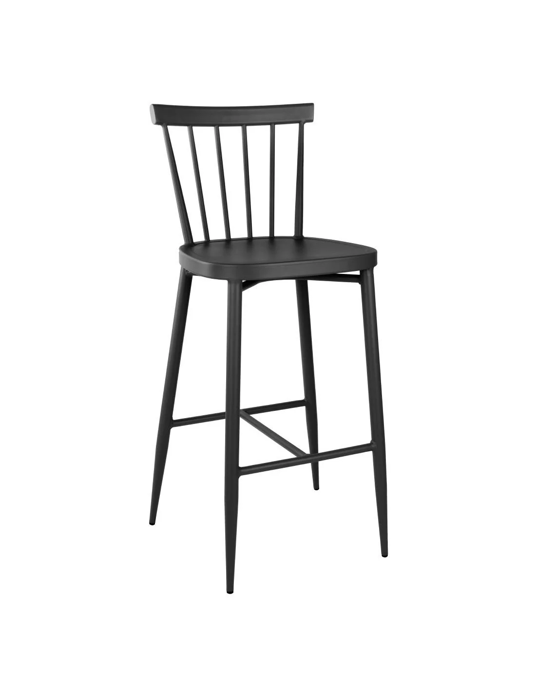 Tabourets hauts en aluminium Bolero Windsor noirs (lot de 2)