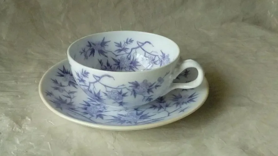 *TASSE A THE ANCIENNE EN PORCELAINE SARREGUEMINES*