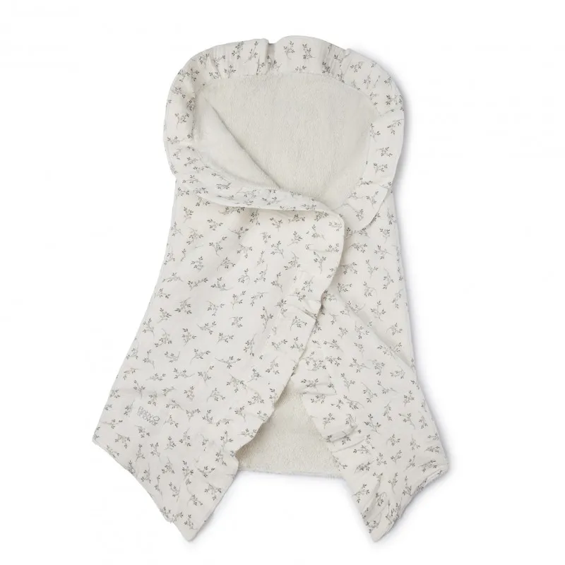 terry toquilla swaddle olive bloom