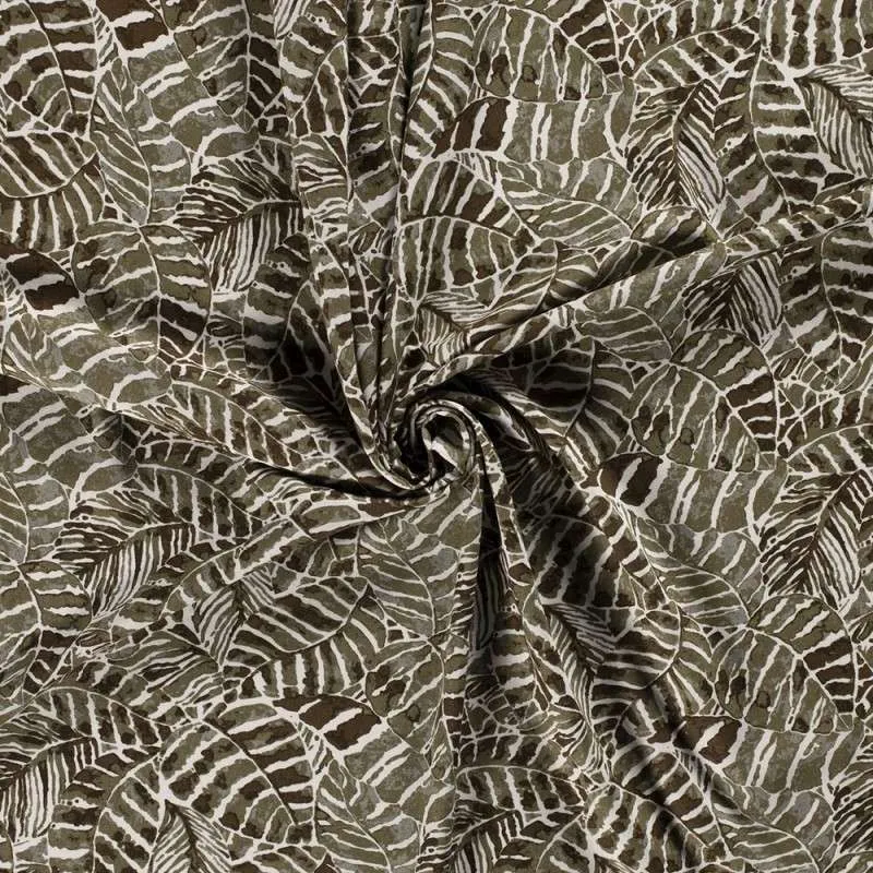 Tissu Aspect Lin Feuille Kaki