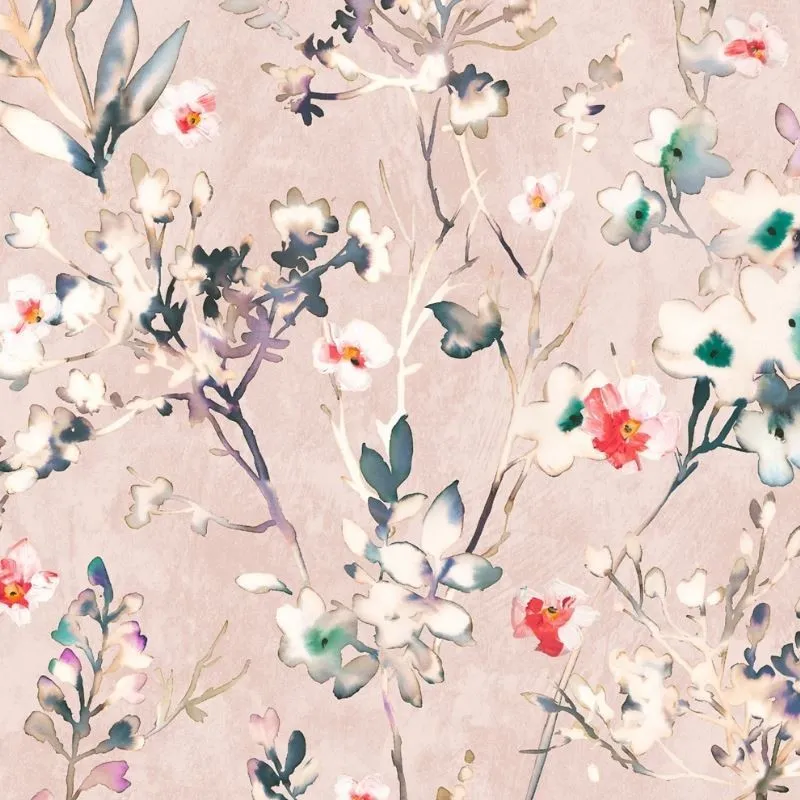 Tissu Aubepine Serge Digital Rose