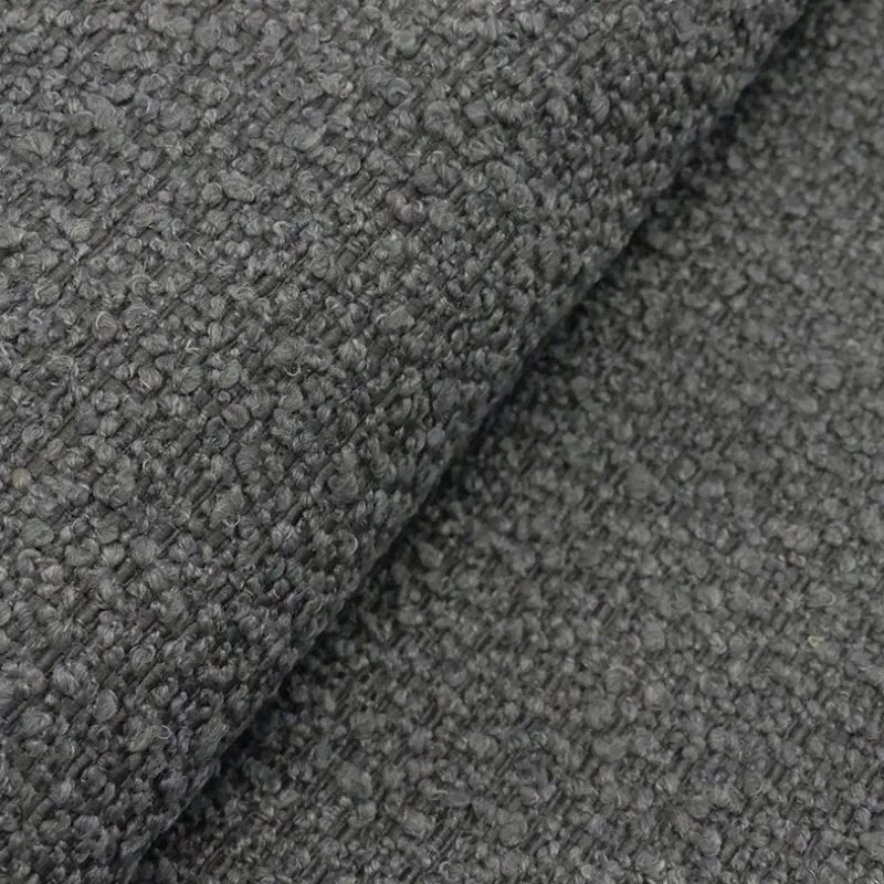 Tissu Bouclette Raisa Gris Foncé