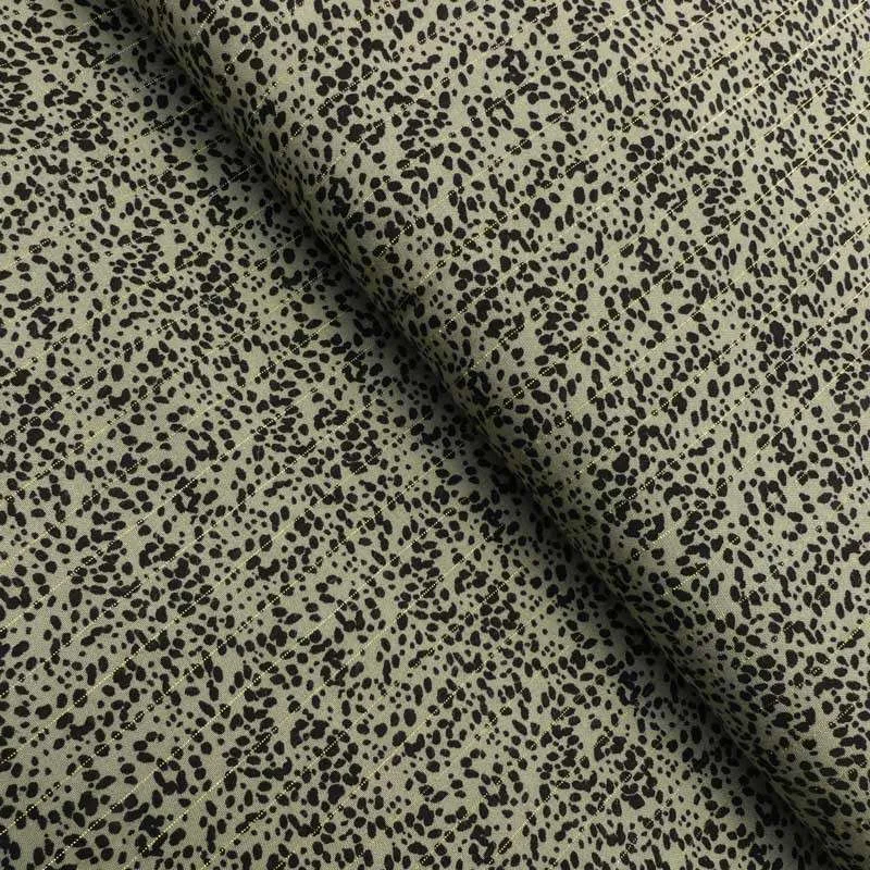 Tissu Chally Rayure Lurex Kaki