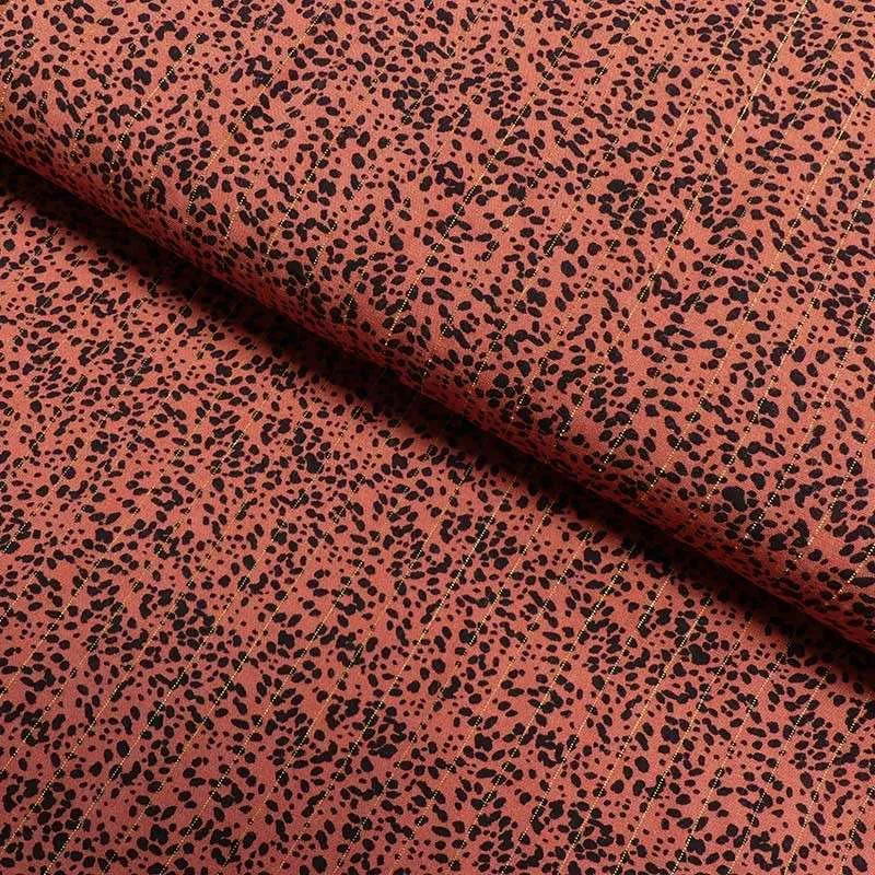 Tissu Chally Rayure Lurex Terracotta