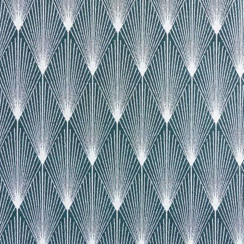 Tissu Comete Jacquard Ocean et blanc