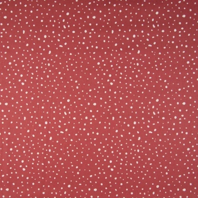 Tissu Coton Imprimé Bio Pois Terracotta