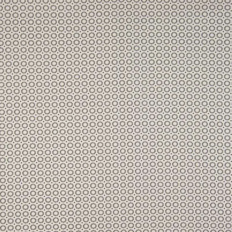 Tissu Coton Imprimé Cercle Fond Ecru