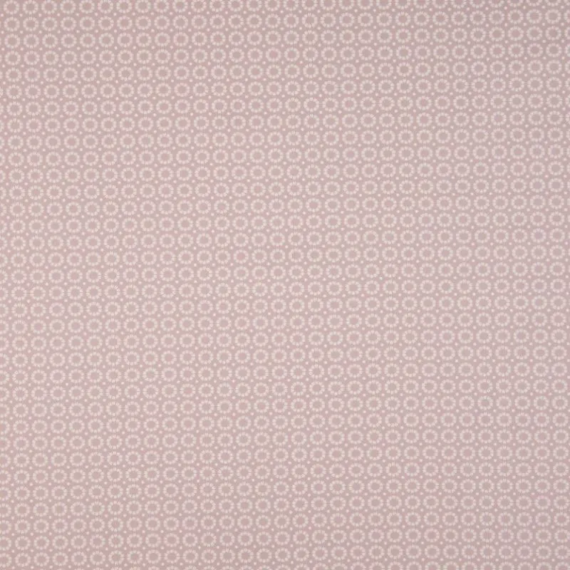 Tissu Coton Imprimé Cercle Fond Rose Clair