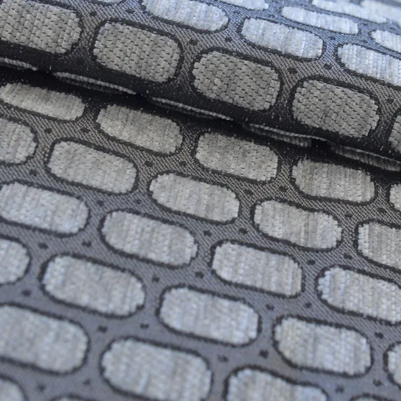 Tissu Jacquard Chenille Gela Gris