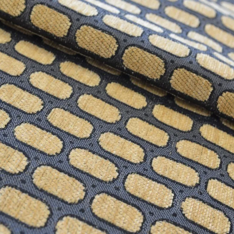 Tissu Jacquard Chenille Gela Ocre